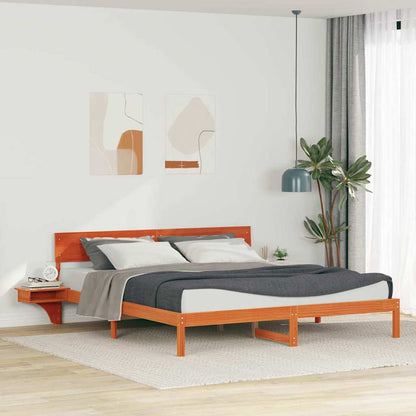 Struttura del letto Marrone cerato 200 x 200 cm Pino massello