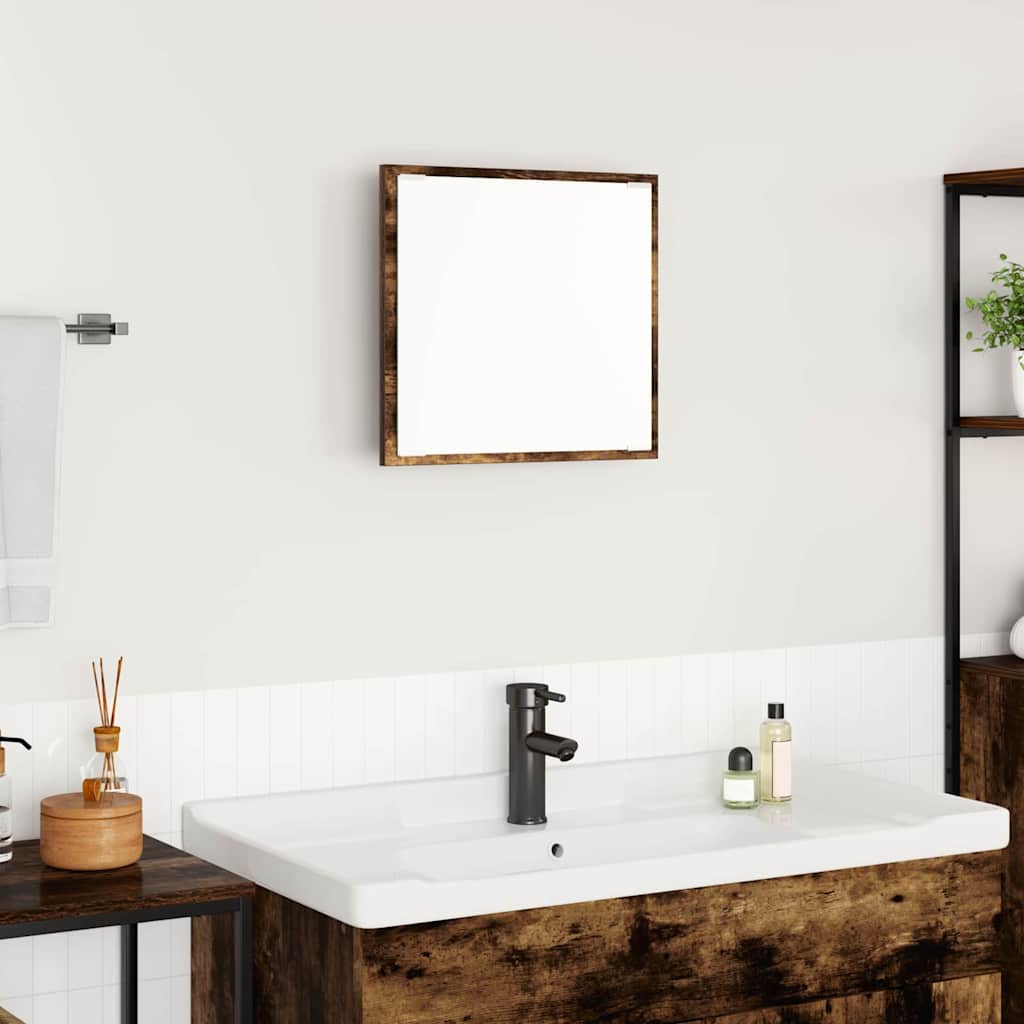 Specchio da bagno LED con specchio Rovere fumÃ© 40 x 37 x 8.5 cm