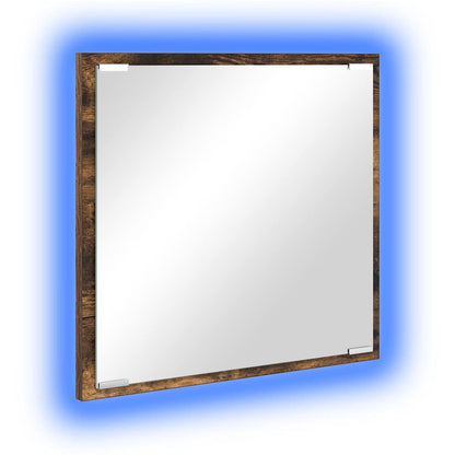 Specchio da bagno LED con specchio Rovere fumÃ© 40 x 37 x 8.5 cm