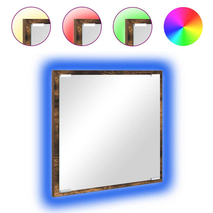 Specchio da bagno LED con specchio Rovere fumÃ© 40 x 37 x 8.5 cm