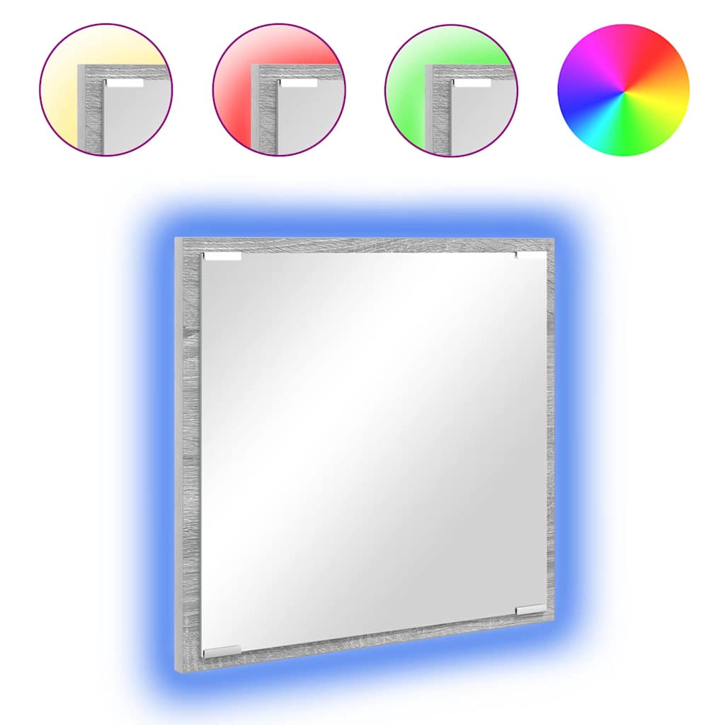 Specchio da bagno LED Grigio Sonoma 40 x 37 x 8.5 cm