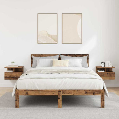 Comodino flottante 2 pcs Legno vecchio 40 x 31 x 28 cm