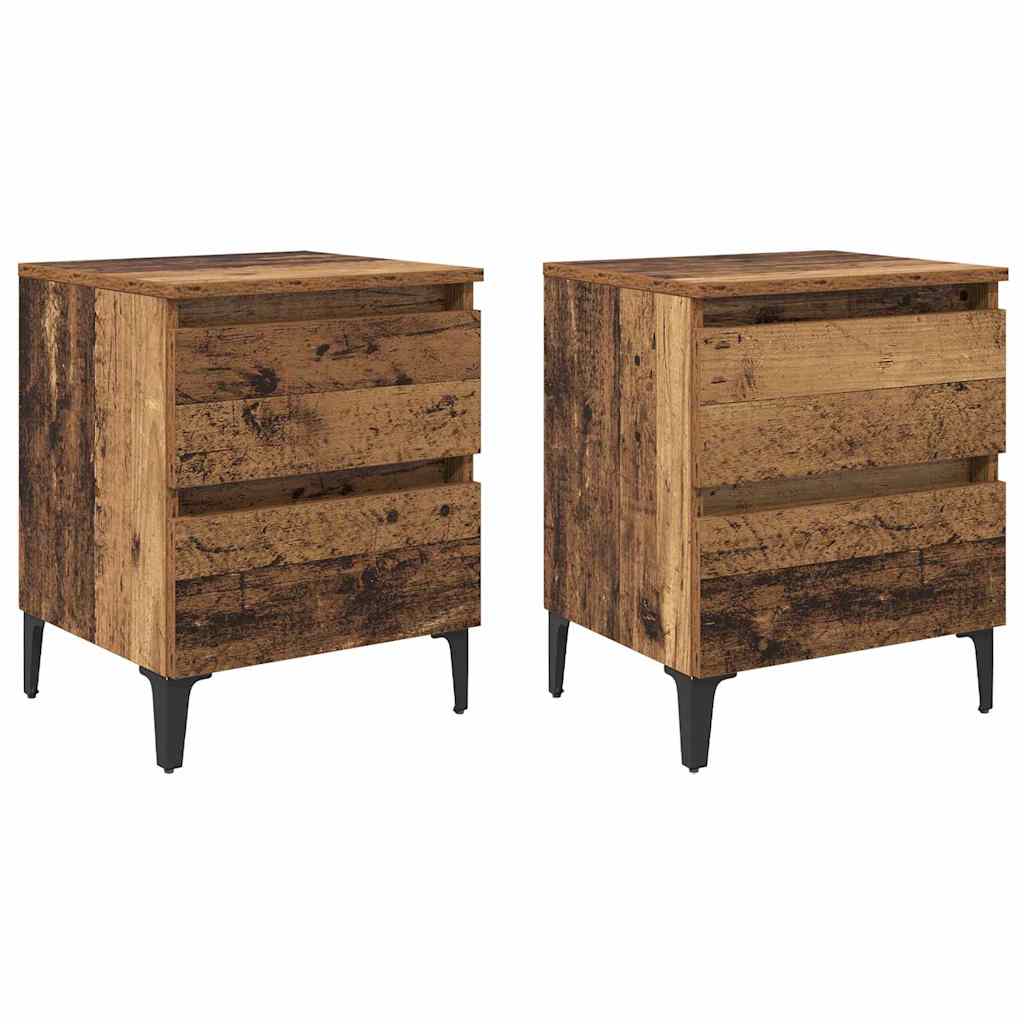 Armadio da Notte 2 pcs Legno vecchio 40 x 35 x 50 cm