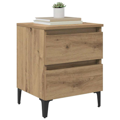 Armadio da Notte 2 pcs rovere artigianale 40 x 35 x 50 cm