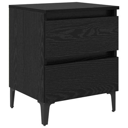 Armadio da Notte Rovere Nero 40 x 35 x 50 cm Legno multistrato