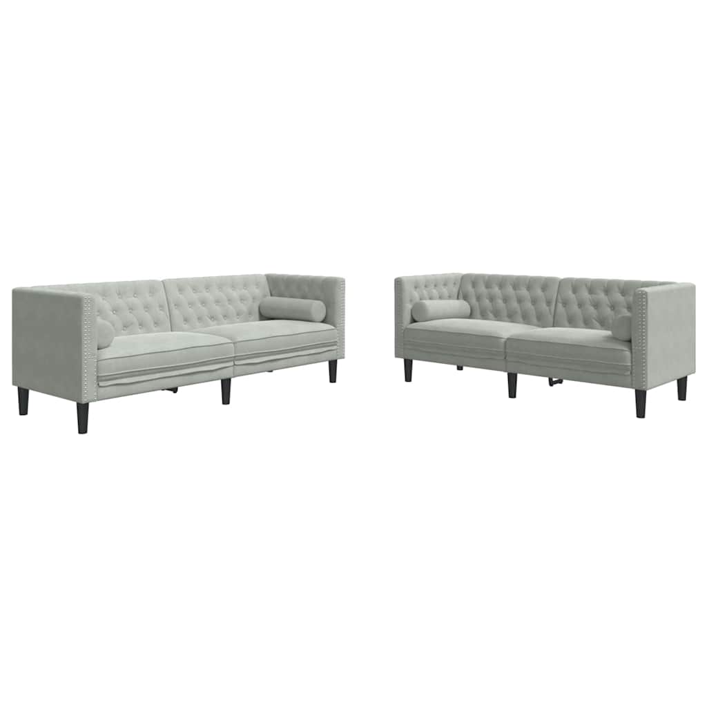Divano per Soggiorno 2 pcs Grigio chiaro 194 x 74,5 x 70,5 cm
