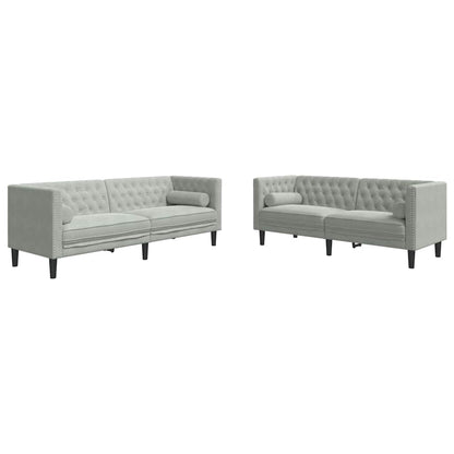 Divano per Soggiorno 2 pcs Grigio chiaro 194 x 74,5 x 70,5 cm