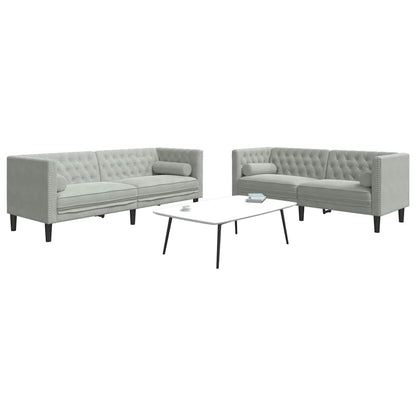 Divano per Soggiorno 2 pcs Grigio chiaro 194 x 74,5 x 70,5 cm