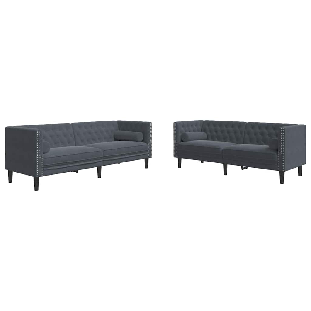 Divano per Soggiorno 2 pcs Grigio scuro 194 x 74,5 x 70,5 cm