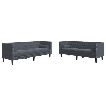 Divano per Soggiorno 2 pcs Grigio scuro 194 x 74,5 x 70,5 cm