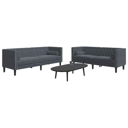 Divano per Soggiorno 2 pcs Grigio scuro 194 x 74,5 x 70,5 cm