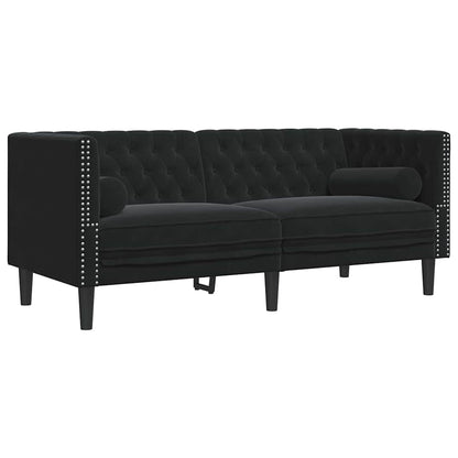 Divano per Soggiorno 3 pcs Nero 194 x 74,5 x 70,5 cm Velluto