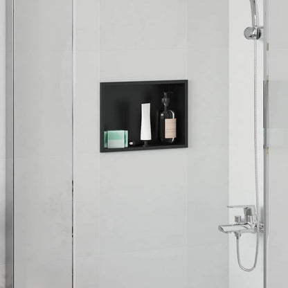Nicchia per doccia Nero 30 x 20 x 9,5 cm Acciaio inossidabile