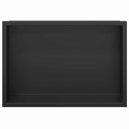 Nicchia per doccia Nero 30 x 20 x 9,5 cm Acciaio inossidabile