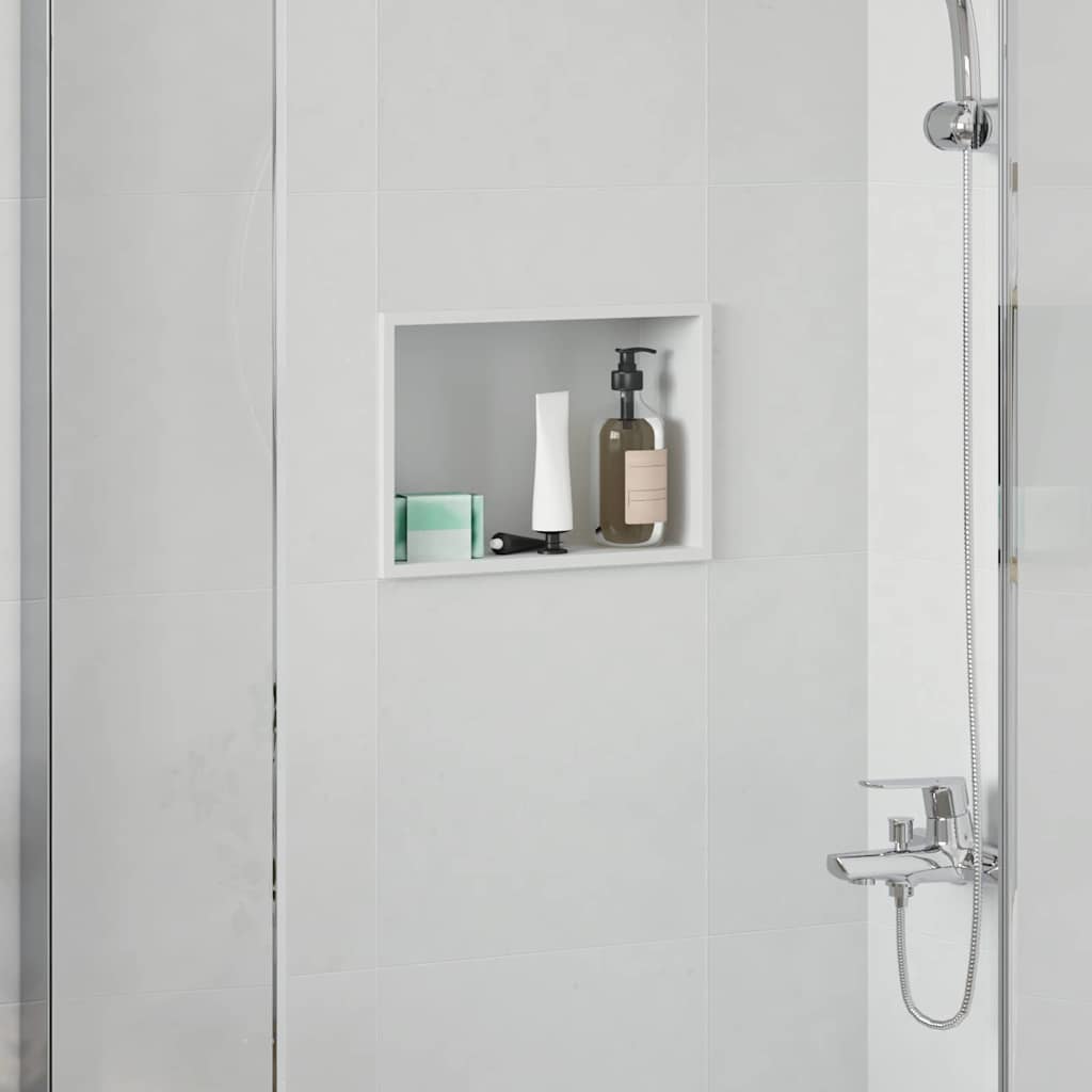 Nicchia per doccia Bianco 30 x 20 x 9,5 cm Acciaio inossidabile