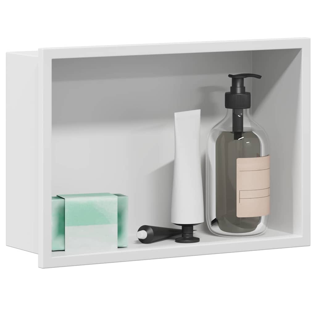 Nicchia per doccia Bianco 30 x 20 x 9,5 cm Acciaio inossidabile