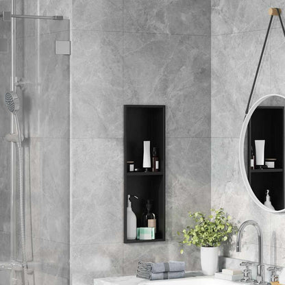 Nicchia per doccia Nero 60 x 20 x 9,5 cm Acciaio inossidabile