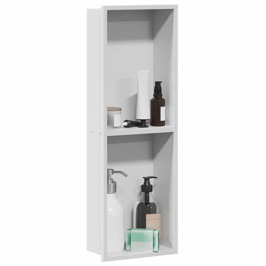 Nicchia per doccia Bianco 60 x 20 x 9,5 cm Acciaio inossidabile