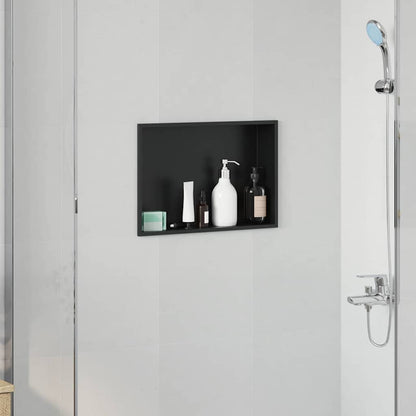 Nicchia per doccia Nero 45 x 30 x 9,5 cm Acciaio inossidabile