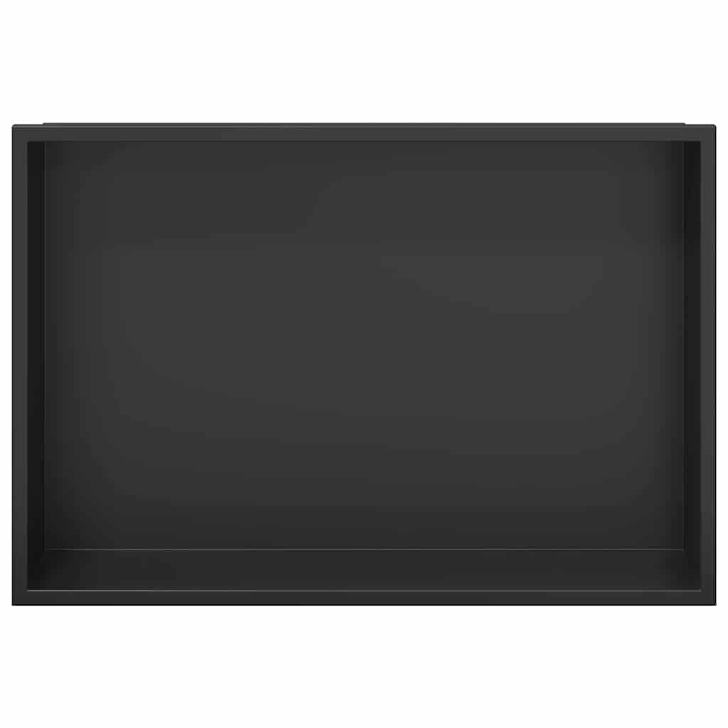 Nicchia per doccia Nero 45 x 30 x 9,5 cm Acciaio inossidabile