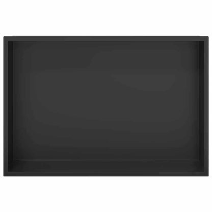 Nicchia per doccia Nero 45 x 30 x 9,5 cm Acciaio inossidabile