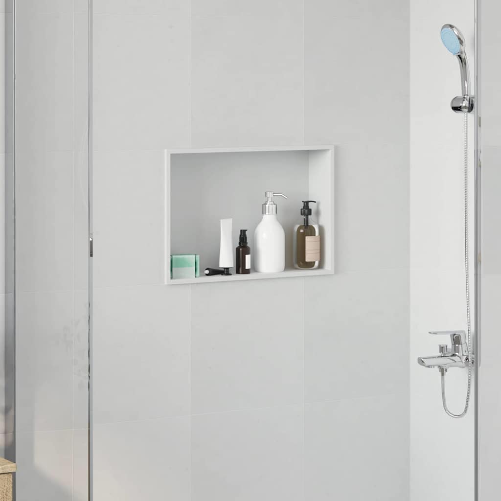Nicchia per doccia Bianco 45 x 30 x 9,5 cm Acciaio inossidabile