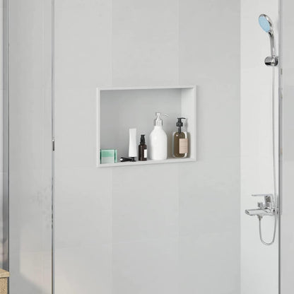 Nicchia per doccia Bianco 45 x 30 x 9,5 cm Acciaio inossidabile
