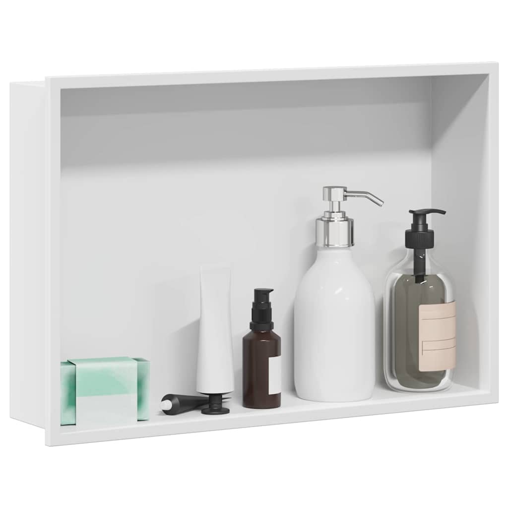 Nicchia per doccia Bianco 45 x 30 x 9,5 cm Acciaio inossidabile