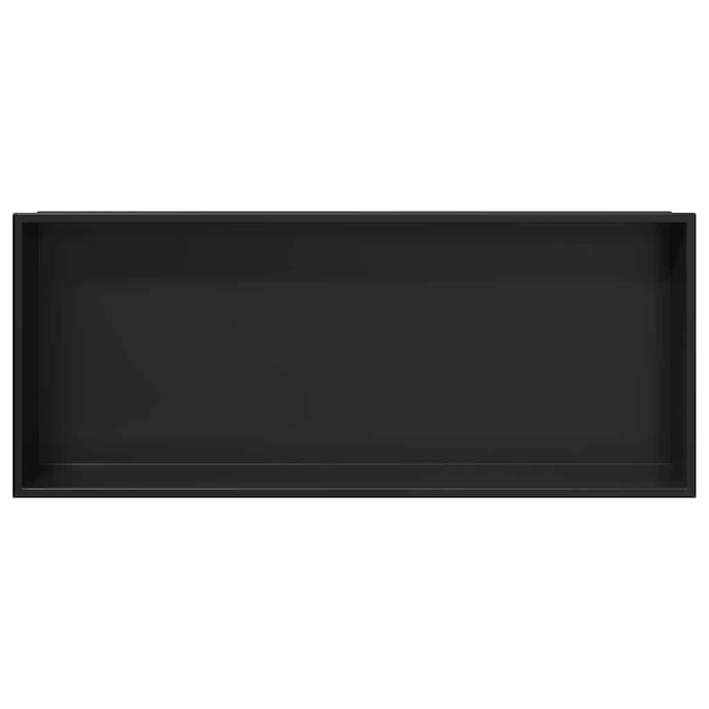 Nicchia per doccia Nero 75 x 30 x 9,5 cm Acciaio inossidabile