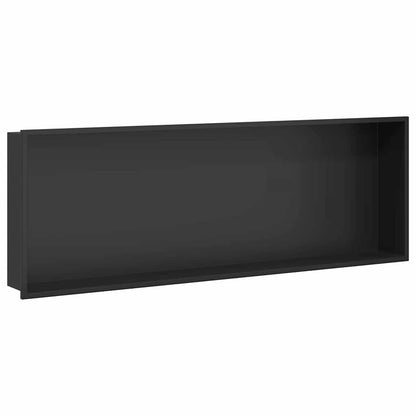Nicchia per doccia Nero 90 x 30 x 9,5 cm Acciaio inossidabile