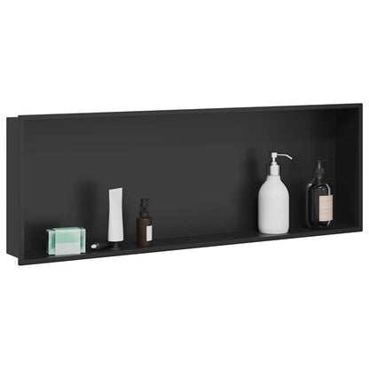 Nicchia per doccia Nero 90 x 30 x 9,5 cm Acciaio inossidabile