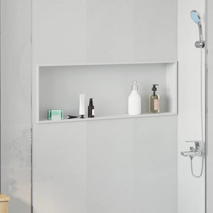 Nicchia per doccia Bianco 90 x 30 x 9,5 cm Acciaio inossidabile