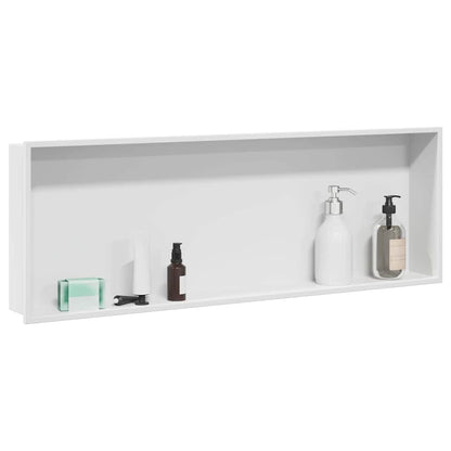 Nicchia per doccia Bianco 90 x 30 x 9,5 cm Acciaio inossidabile