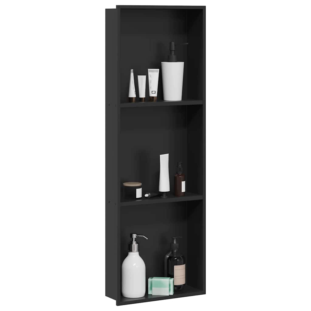 Nicchia per doccia Nero 92 x 32 x 10 cm Acciaio inossidabile