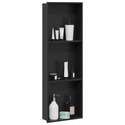 Nicchia per doccia Nero 92 x 32 x 10 cm Acciaio inossidabile