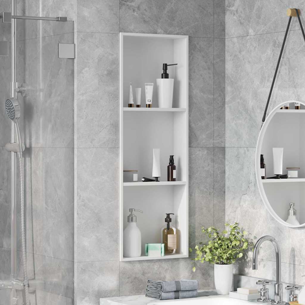 Nicchia per doccia Bianco 90 x 30 x 9,5 cm Acciaio inossidabile