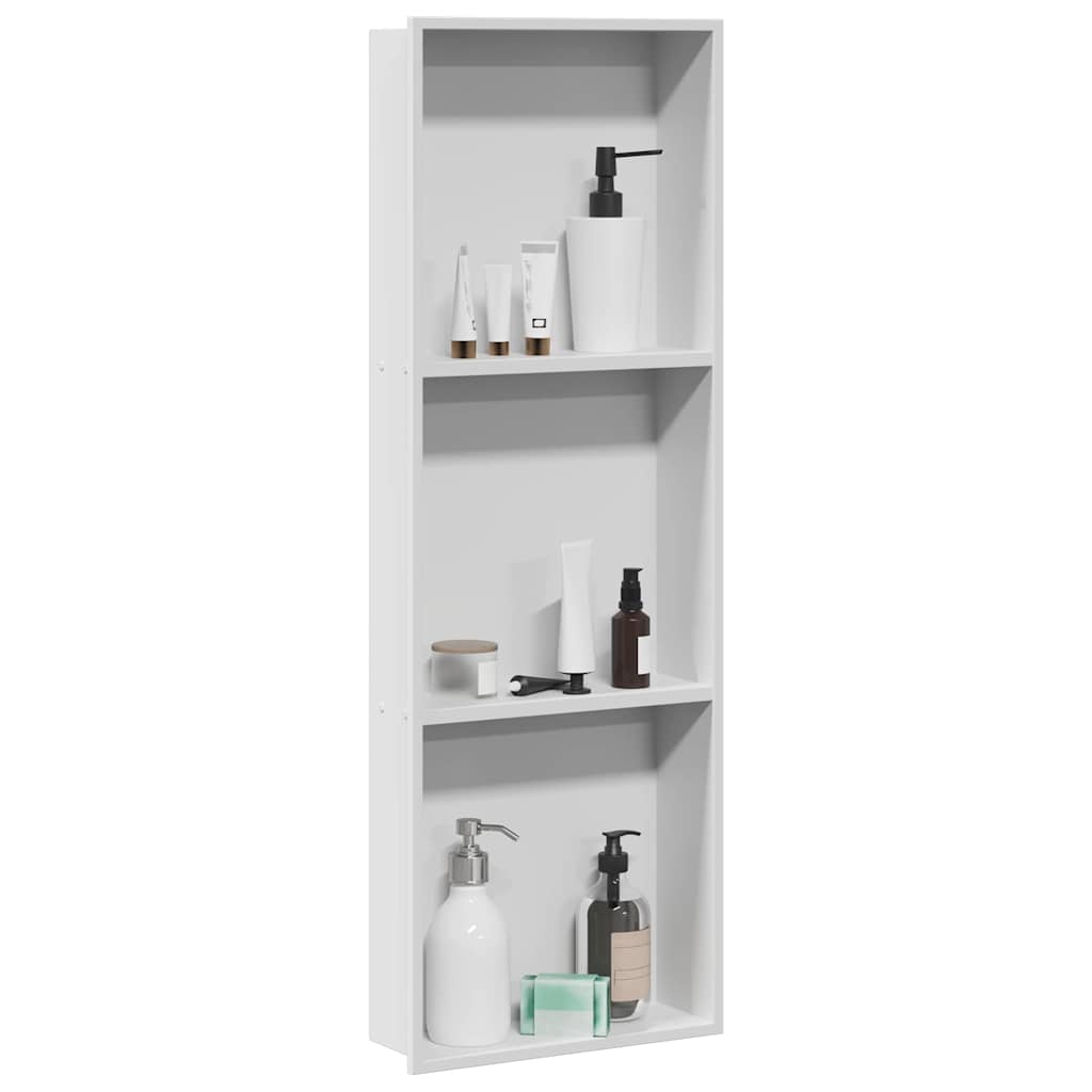 Nicchia per doccia Bianco 90 x 30 x 9,5 cm Acciaio inossidabile