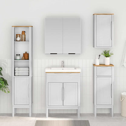 Mobiletto bagno alto con porta FLORO Bianco 35 x 30 x 160 cm