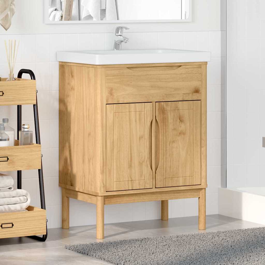 Armadio per Lavabo da Bagno FLORO Cera marrone 60 x 40 x 80 cm