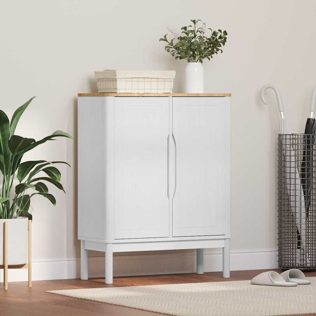 Credenza FLORO Bianco 70 x 30 x 70,5 cm Legno di Pino Massello