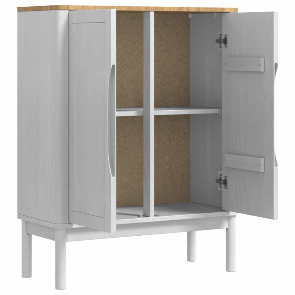 Credenza FLORO Bianco 70 x 30 x 70,5 cm Legno di Pino Massello
