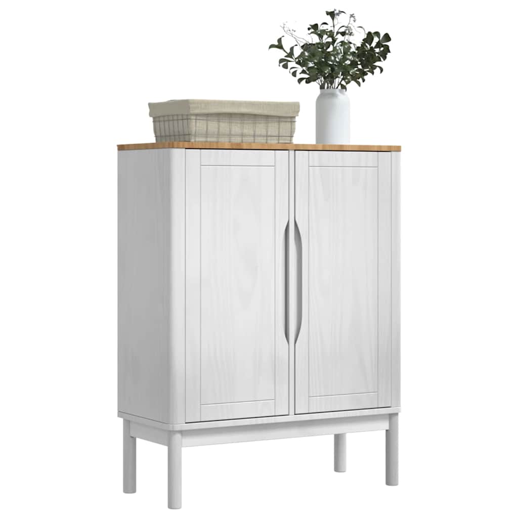 Credenza FLORO Bianco 70 x 30 x 70,5 cm Legno di Pino Massello