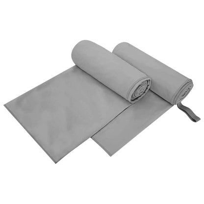 Asciugamani Sportivi 2 pcs Grigio scuro 200 x 100 cm