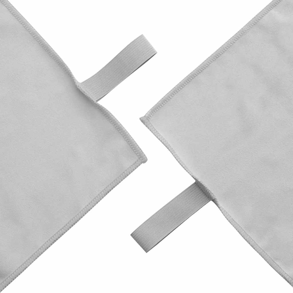 Set di Asciugamani Sportivi 2 pcs Grigio Tessuto