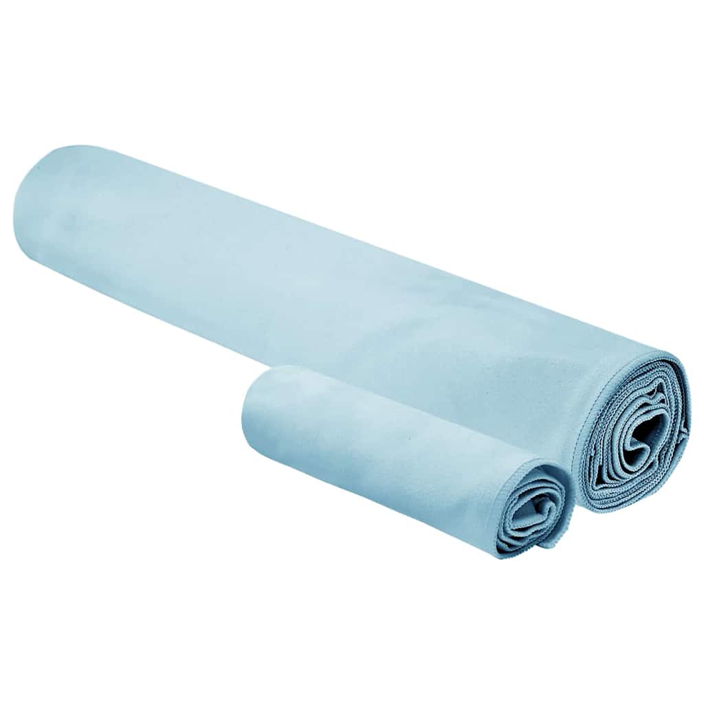 Set di Asciugamani Sportivi 2 pcs Blu Tessuto