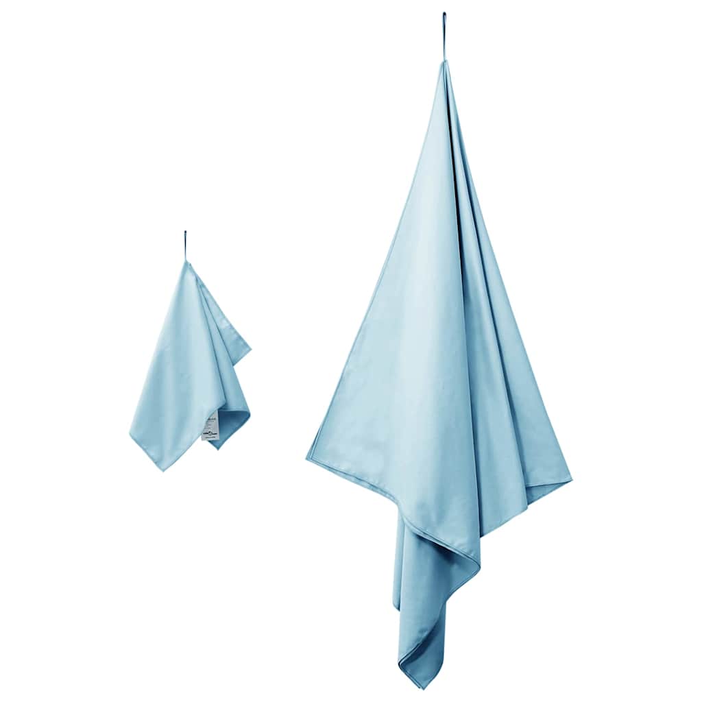 Set di Asciugamani Sportivi 2 pcs Blu Tessuto