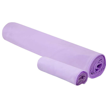Set di Asciugamani Sportivi 2 pcs Viola Tessuto
