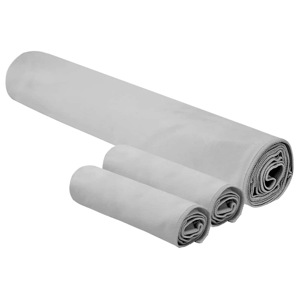 Set di Asciugamani Sportivi 3 pcs Grigio