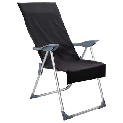 Asciugamani per Sedia Outdoor 2 pcs Nero 130 x 60 cm