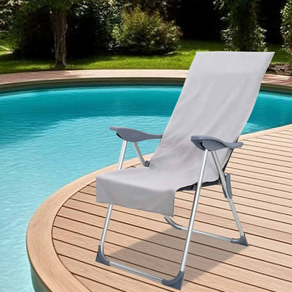 Asciugamani per Sedia Outdoor 2 pcs Grigio 130 x 60 cm